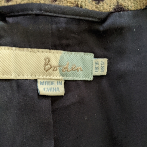 EUC Boden taupe and purple chevron wool winter coat - Picture 8 of 16